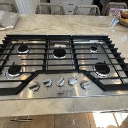 New Whirlpool Stainless Steel 36” Gas Cooktop 