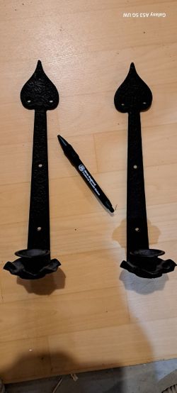 Wrought Iron Wall Candle Holders 