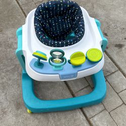 Safety First Baby Walker Blue Green Aqua Blue With Toys 