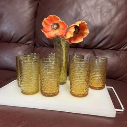 Smaller Sized Amber Colored Beverage Glasses