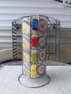 Mosaic Coffee Cup Tower Holder (x4 cups) 9.5 in tall x 5 in wide