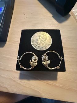 Rose Hoop Earrings