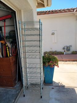Two Tall Chrome Wire Wine Racks