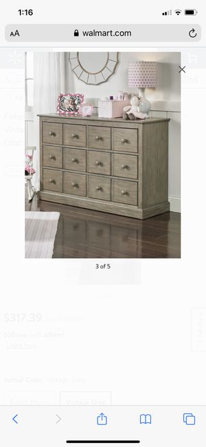 Fisher Price Signature 6 Drawer Double Dresser Vintage Grey