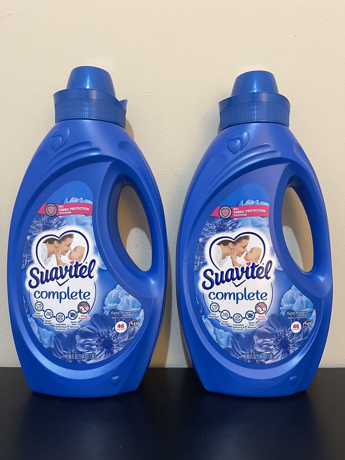 2pack Suavitel Complete Liquid Fabric Softener, Fabric Conditioner, Field Flowers Scent, 46 fl oz Bottle
