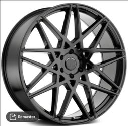 24 inch 'Status  GRIFFIN' Black Rims with Tires