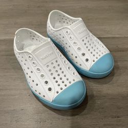Used Native Jefferson Slip-on Shoes Toddler Unisex White/Blue sz 6c