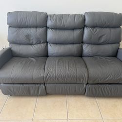 Gray Leather Couch / Recliner
