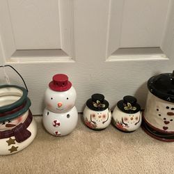 New Adorable Snowman Collection Candle Jar Holder/ Wax Melt/ Jars