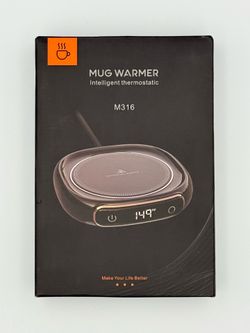 M316 Smart Mug Warmer Electric Cup Black Heating Plate And Ceramic Coffee Mug