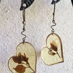 Handmade Real Flower Earrings On Sterling Silver 