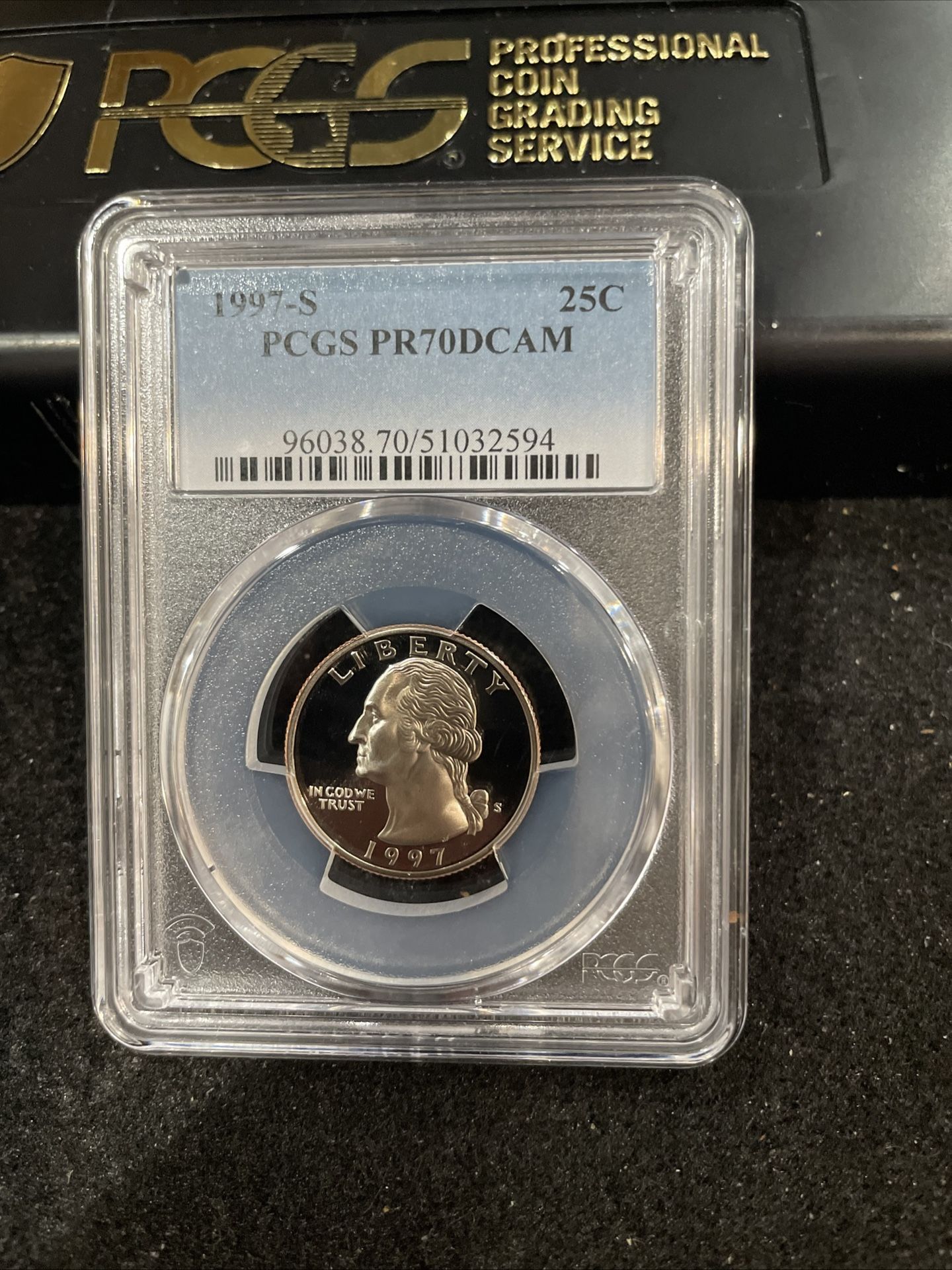1997 S Gem Proof PERFECT GRADED Washington Quarter Graded At PR70 R-16