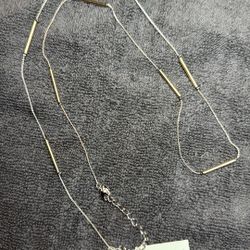 Vintage Liz Claiborne Silver & Gold Tone Necklace
