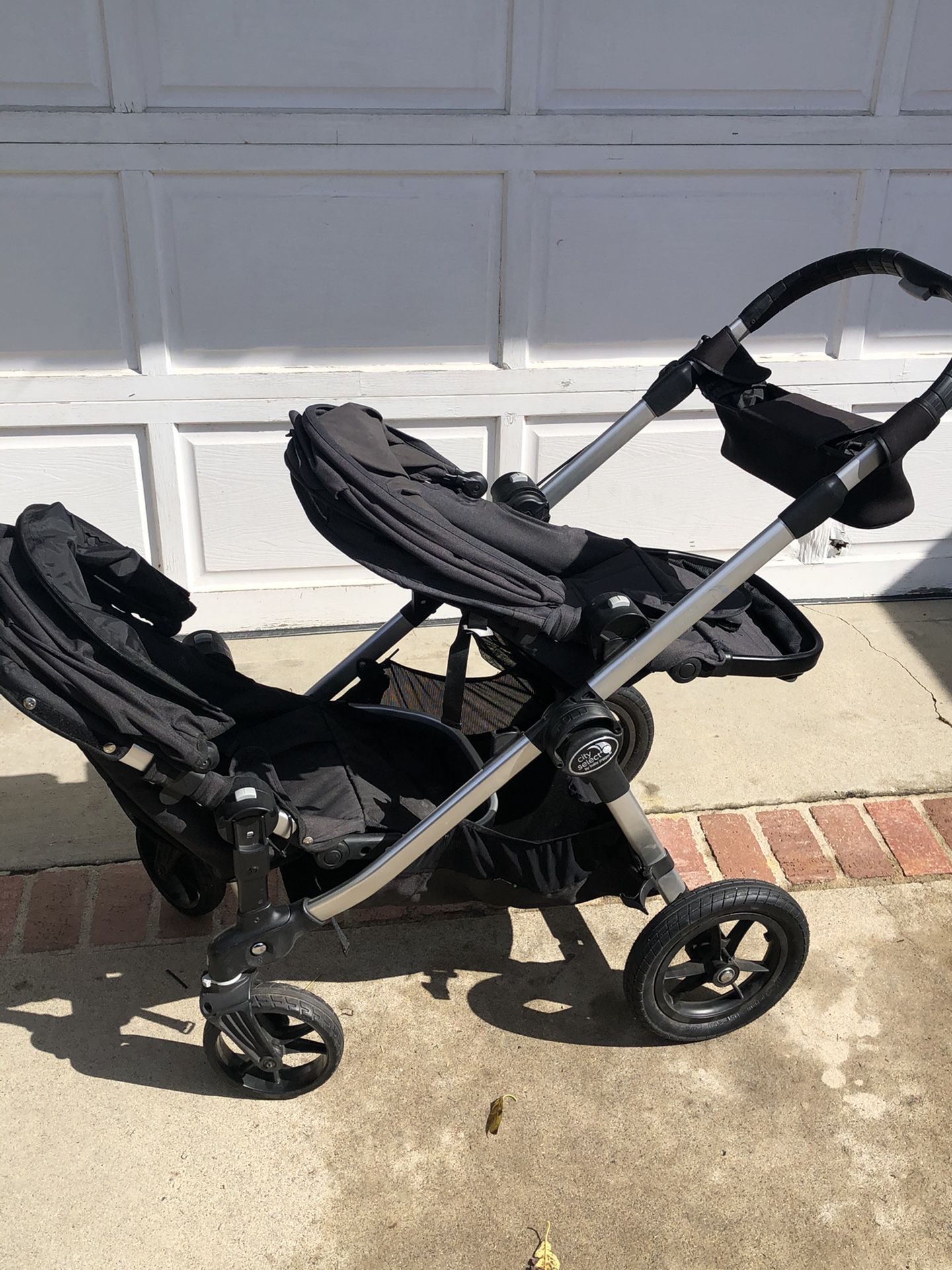 City Select double baby stroller with bassinet