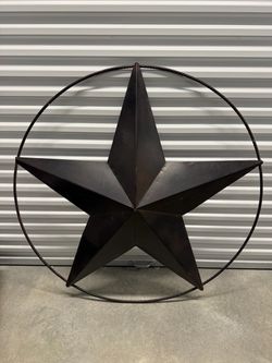 48” Large Black Metal Barn Star Wall Decor – 4 Ft Rustic Western Farmhouse