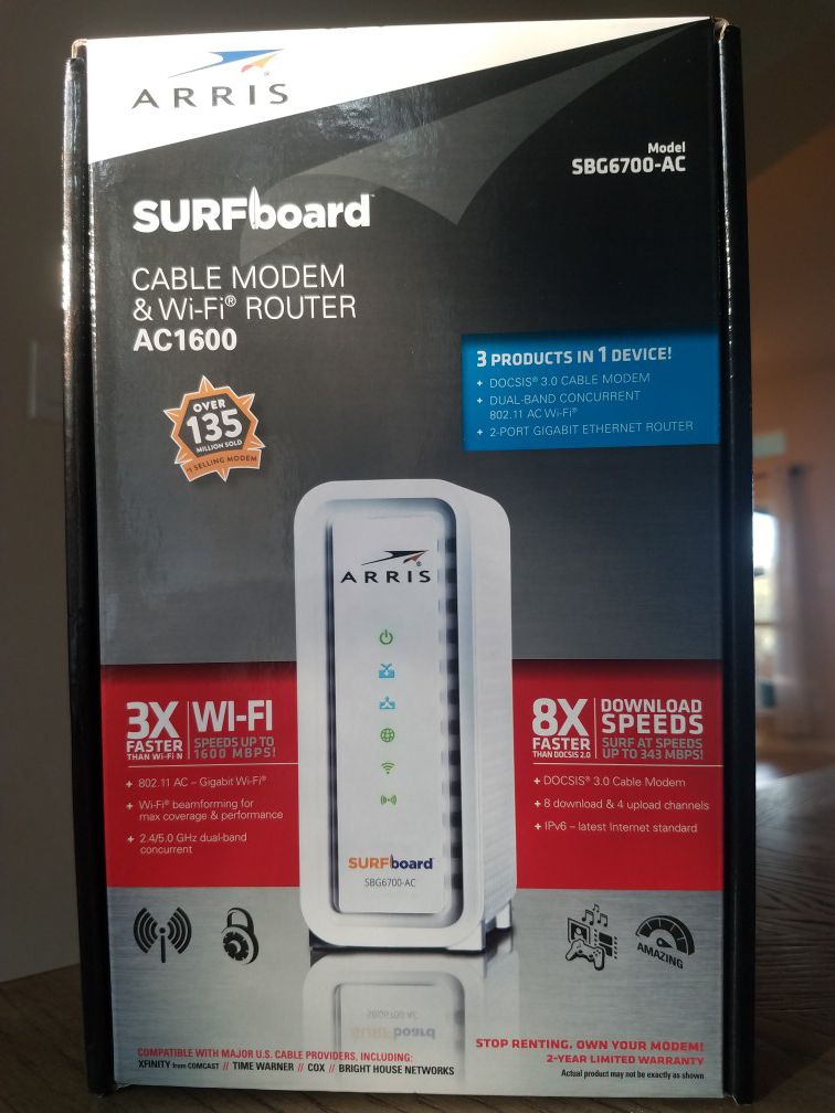 Surfboard Cable Modem and WiFi Router