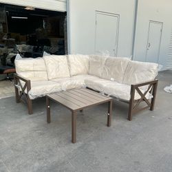 Metal L Shaped Sectional Couch For Outdoor Patio