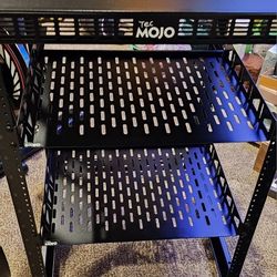 Tecmojo 16U Open Frame Rack for Servers & AV Gear,Server Rack Floor Standing or Wall Mounted,with 2 PCS 1U Rack Shelves & Mounting Hardware,Network Ra