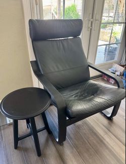 IKEA Poang Leather Armchair