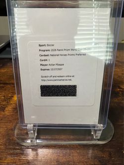 2026 Panini Prizm World Cup Kylian Mbappé National Heroes Prizm Preferred Redemption