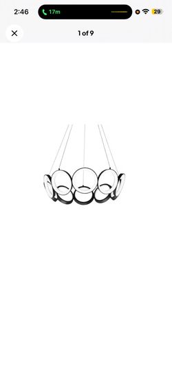 KUZCO Oros 29 in. 10-Light 100-Watt Black Integrated LED Chandelier-Missing part