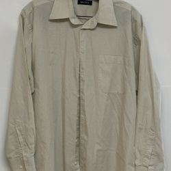 Nautica Button Up Men’s 15 1/2 Beige 32/33 Pocket Long Sleeve Casual Shirt Tan