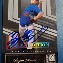 Los Angeles Dodgers Bryan Morris Autographed Baseball Rookie Card SEE DESCRIPTION AND PHOTOS 