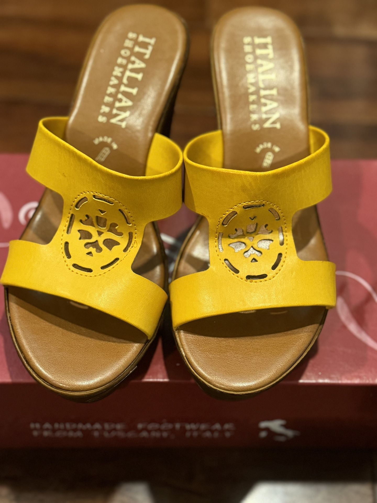 Mustard Color Wedge Sandals size 6