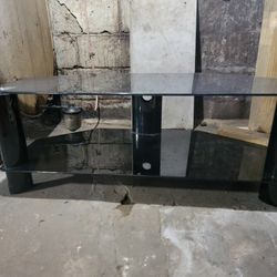 Steel TV Stand with Cable Management in Black