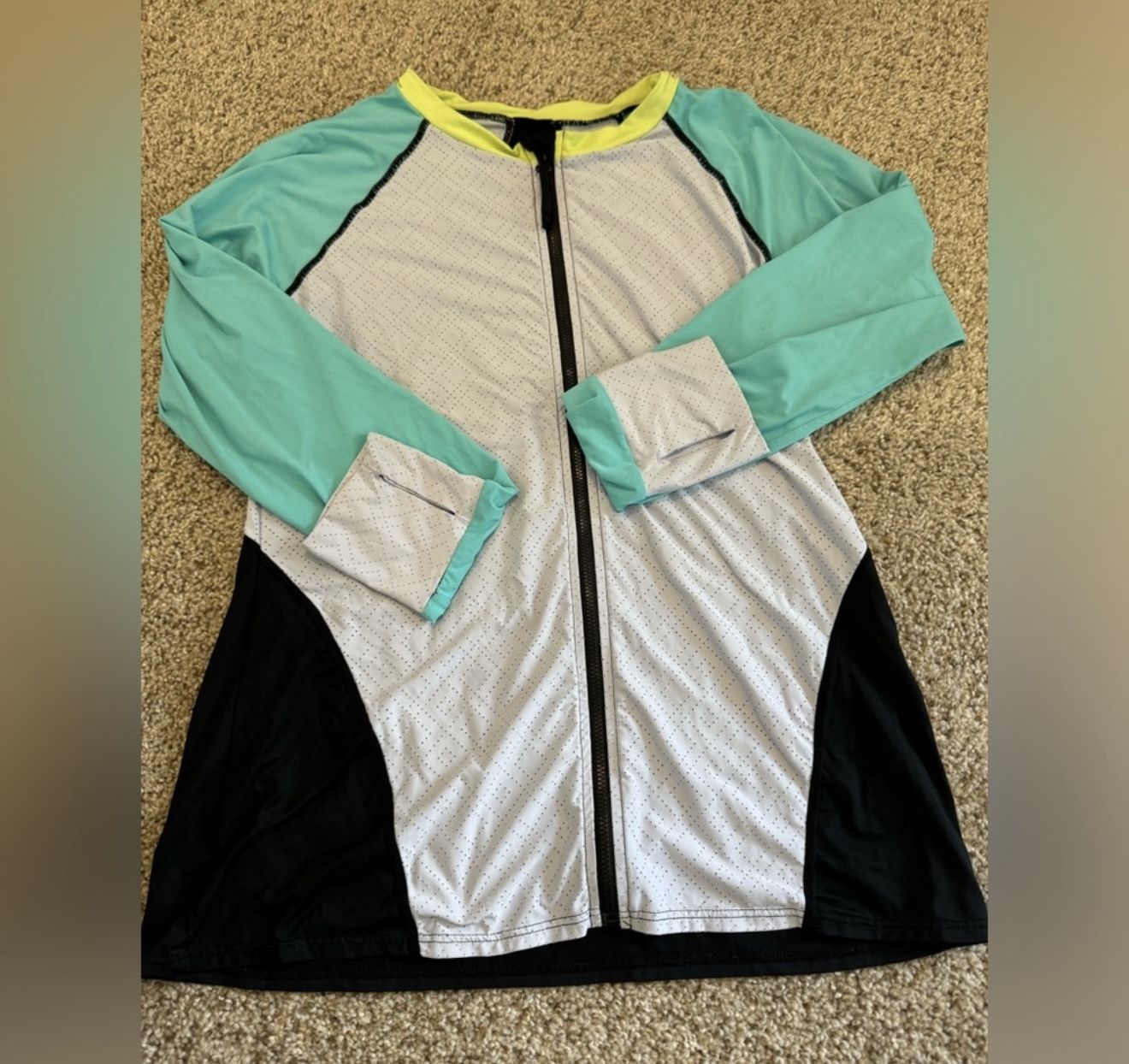 {BEACH HOUSE SPORT} Zip Up Perforated Rash Guard