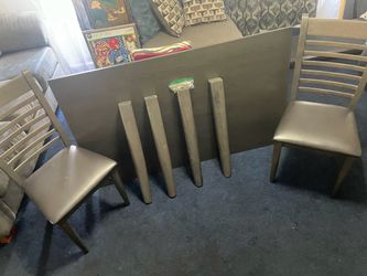 Ashley’s furniture Gray Wood Dining Table and 2 Chairs set MUST GO
