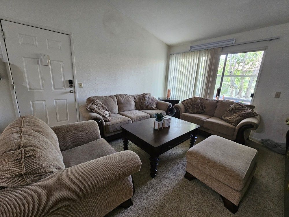 6 Seater Sofa Set with Ottoman, Coffee Table Included, Any Best Offer Accepted