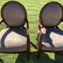Elegant Wood Armed Chairs
