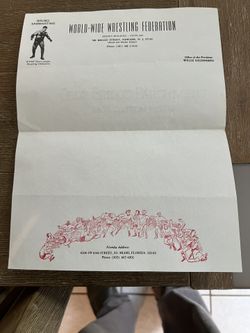 Wrestling Bruno Sammartino  Capital wrestling stationary