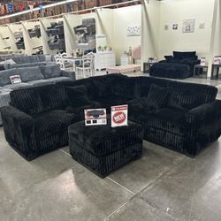 New Black Sectional 