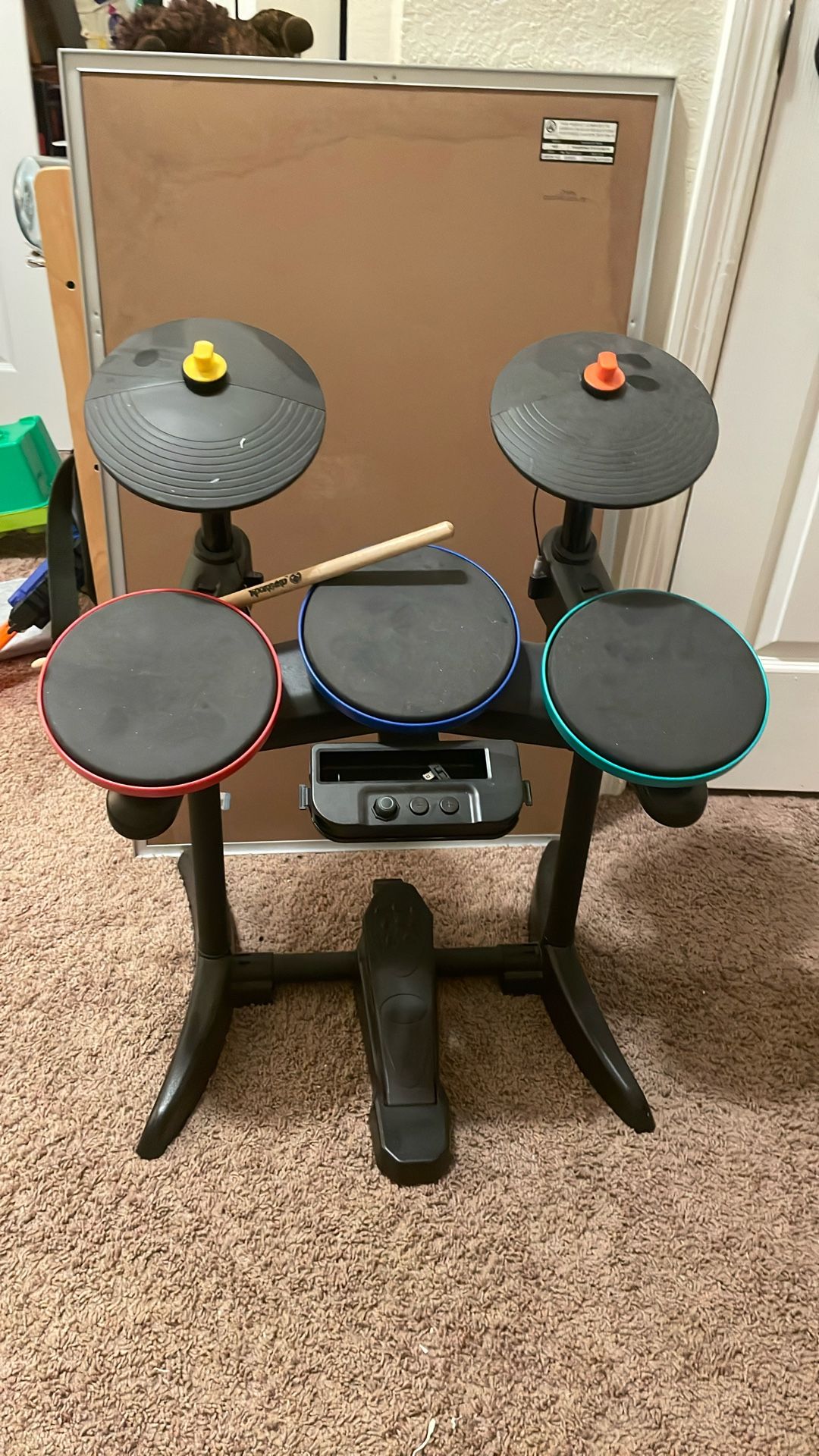 Xbox 360 Guitar Hero Red And Wii Octane World Tour Drums and Pedal Untested