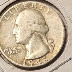 1948 Quarter 90% Silver With Errors