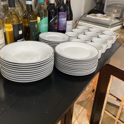 DESSERT/Celebration SERVICE- Ice Cream/Dessert Bowl, Cake  Plate, Teacup & Saucer Set, NO DINNER PLATES 