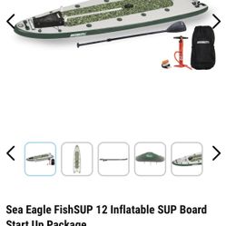 (TRADE FOR KAYAK 8’-9’ Max) Sea Eagle 12.6 Standing Paddle Board + Trolling Motor And Battery 