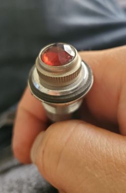 Vintage Glass Faceted Indicator Lamp