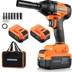 Dinshare electric impact wrench 20v maximum torque 700N·m 4.0Ah with large capacity battery brushless impact wrench