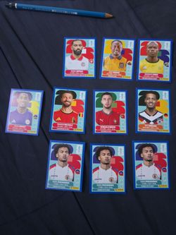 2026 Panini World Cup Soccer Blue Border Sticker Lot (9 Stickers)