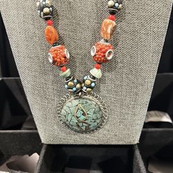Turquoise tribal necklace