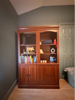 Wood Bookcases with Storage Cabinets!