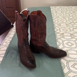 lucchese chocolate matte ostrich Leg Men Cowboy Boot Size 12D