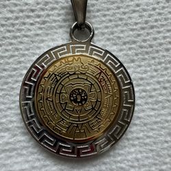  FINI Dream Jewelry Vintage Mayan Calendar 2 tone (gold/silver) Pendant
