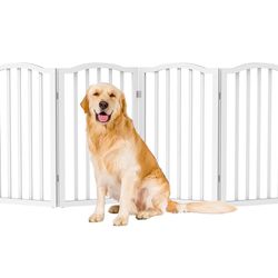 Freestanding Pet Gate - Wooden Folding Fence