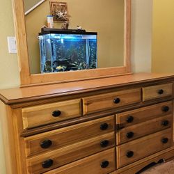 Clean and Nice 7 Drawer Dresser + Mirror.