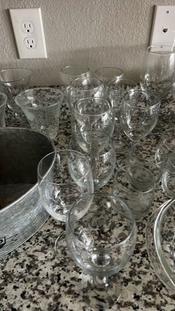 Set of Clear Glass Stemware
