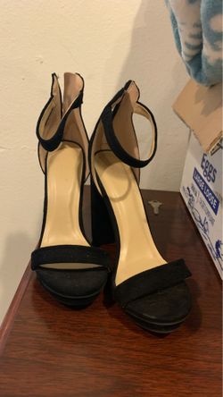 Black strap heels